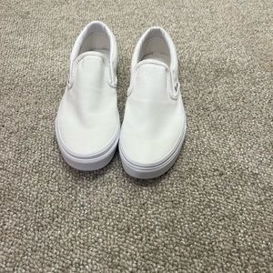 White slip on vans womens size 7.5 barely been worn